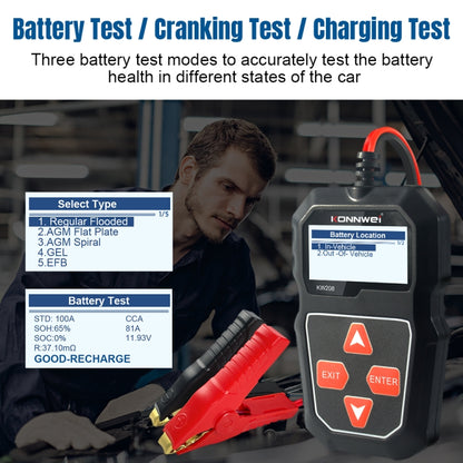 KONNWEI KW208 Car TFT Color Screen Battery Tester Support 8 Languages - Code Readers & Scan Tools by KONNWEI | Online Shopping South Africa | PMC Jewellery | Buy Now Pay Later Mobicred