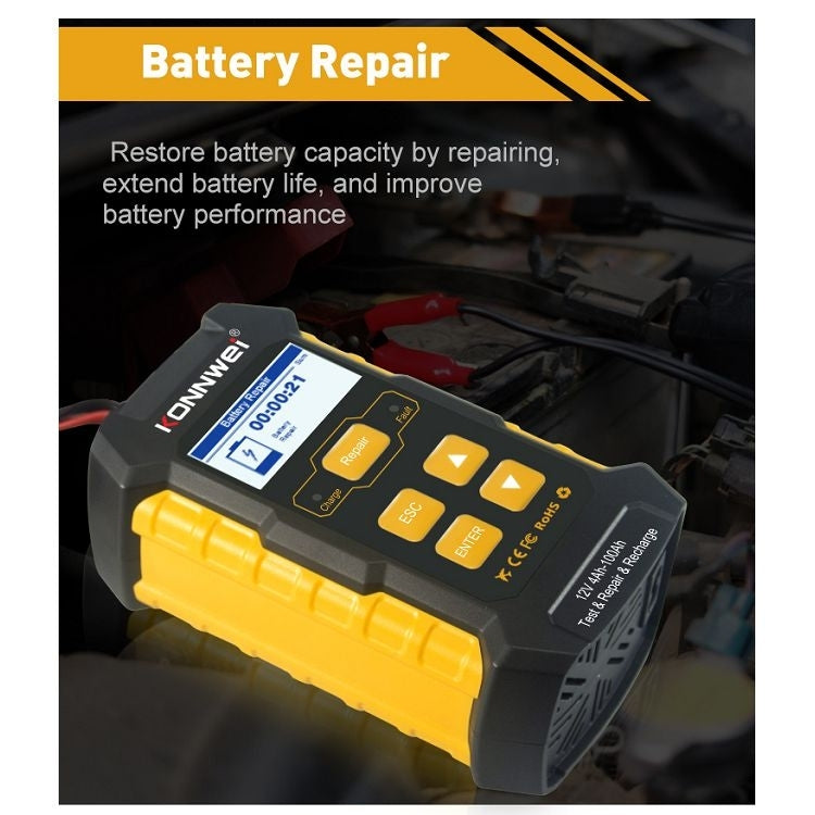 KONNWEI KW510 3 in 1 Car Battery Tester / Charger / Repairer, Support 8 Languages(US Plug) - free shipping - PMC TechLife - Order now!