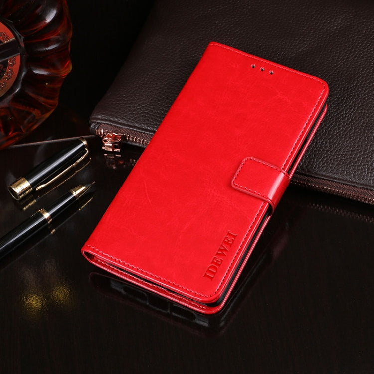 For Cubot C30 idewei Crazy Horse Texture Horizontal Flip Leather Case with Holder & Card Slots & Wallet(Red) - More Brand by idewei | Online Shopping South Africa | PMC Jewellery | Buy Now Pay Later Mobicred