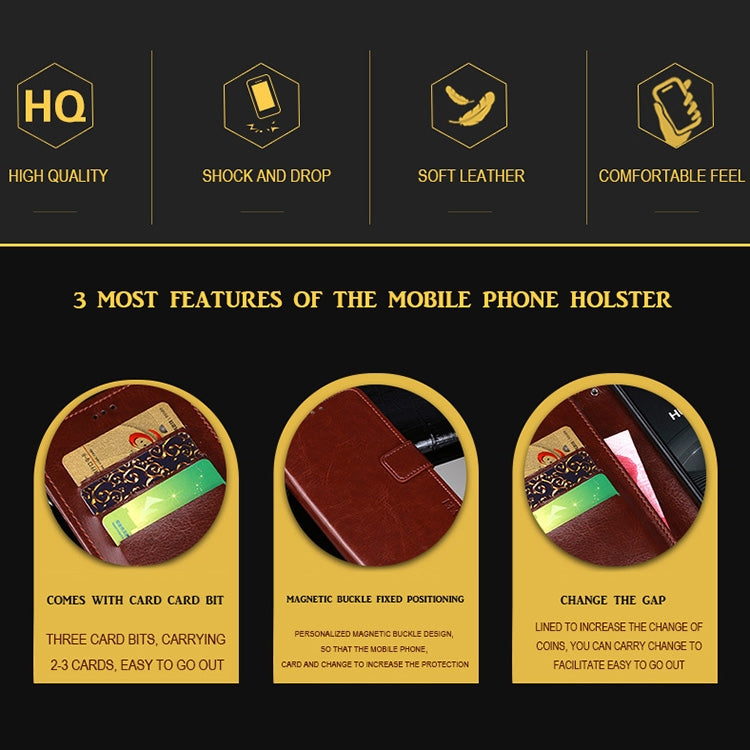 For Cubot C30 idewei Crazy Horse Texture Horizontal Flip Leather Case with Holder & Card Slots & Wallet(Red) - free shipping - PMC Jewellery - Order now!