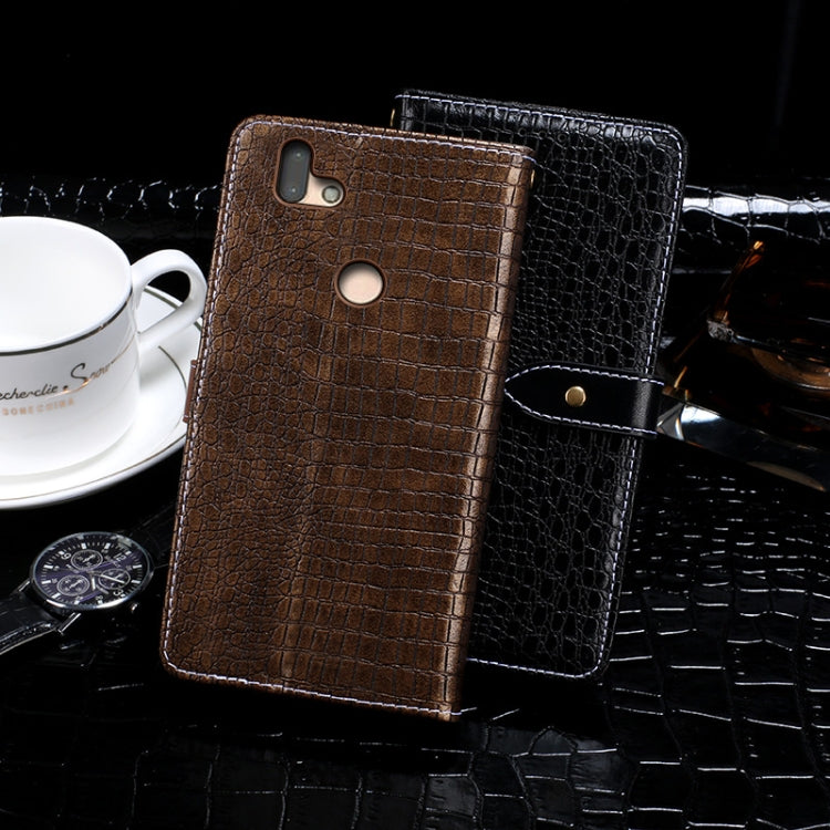For Fujitsu Arrows RX idewei Crocodile Texture Horizontal Flip Leather Case with Holder & Card Slots & Wallet(Dark Blue) - free shipping - PMC Jewellery - Order now!