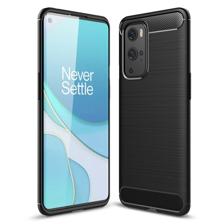 For OnePlus 9 Pro Brushed Texture Carbon Fiber TPU Case(Black) - OnePlus Cases by PMC TechLife | Online Shopping South Africa | PMC TechLife | Buy Now Pay Later Mobicred
