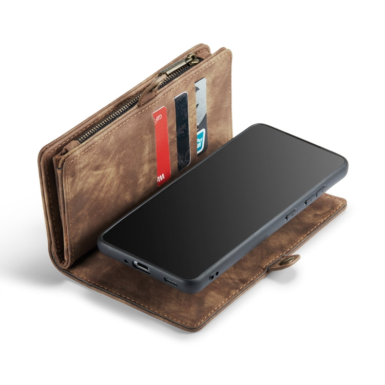 For Samsung Galaxy S21 Ultra 5G CaseMe Detachable Multifunctional Horizontal Flip Leather Case, with Card Slot & Holder & Zipper Wallet & Photo Frame(Brown) - Galaxy S21 Ultra 5G Cases by CaseMe | Online Shopping South Africa | PMC Jewellery | Buy Now Pay Later Mobicred