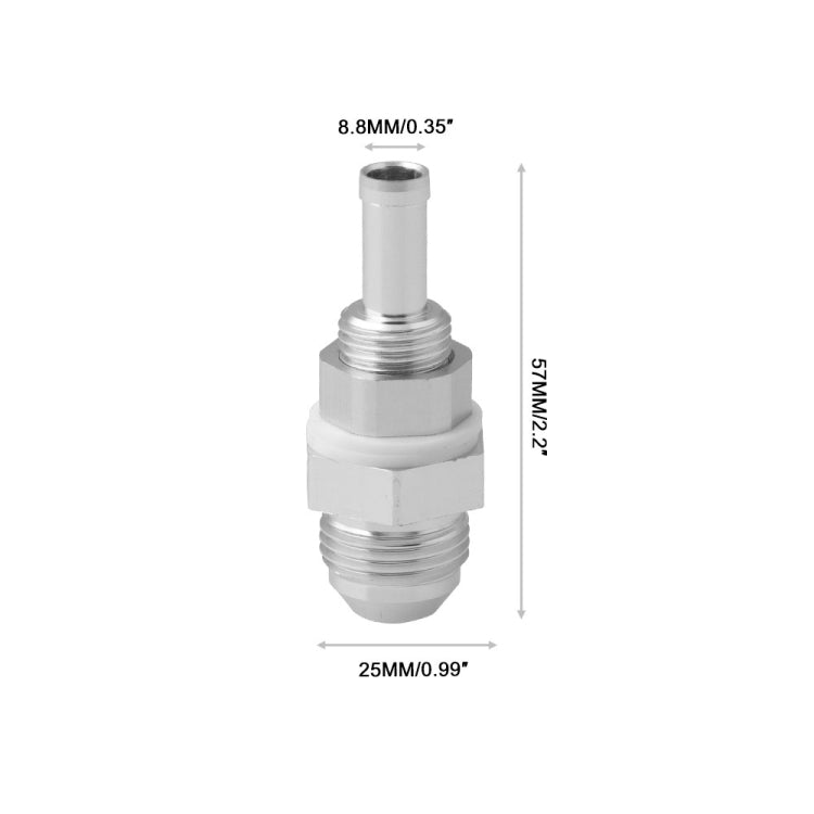 AN8 Straight to 3/8 inch Hose Barb Double Fuel Pump Tank Fitting Bulkhead Adapter Fitting - Engine Fittings by PMC Jewellery | Online Shopping South Africa | PMC Jewellery | Buy Now Pay Later Mobicred