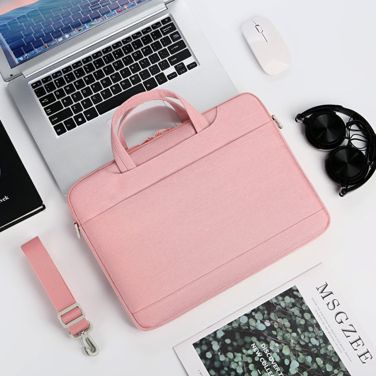 For 15-15.6 inch Laptop Multi-function Laptop Single Shoulder Bag Handbag(Pink) - 13.3 inch by PMC Jewellery | Online Shopping South Africa | PMC Jewellery | Buy Now Pay Later Mobicred