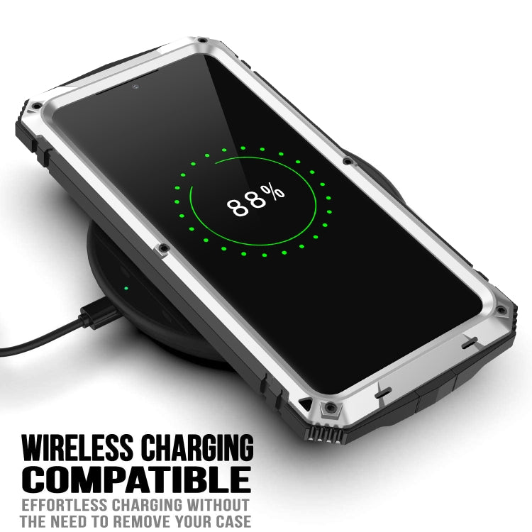 For Samsung Galaxy S21+ 5G R-JUST Shockproof Waterproof Dust-proof Metal + Silicone Protective Case with Holder(Silver) - free shipping - PMC TechLife - Order now!