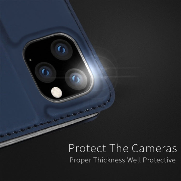 For iPhone 11 DUX DUCIS Skin Pro Series Shockproof Horizontal Flip Leather Case with Holder & Card Slots(Dark Blue) - iPhone 11 Cases by DUX DUCIS | Online Shopping South Africa | PMC Jewellery | Buy Now Pay Later Mobicred