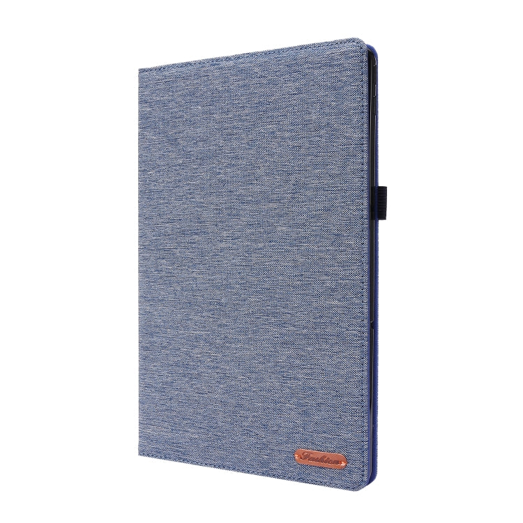 For Lenovo Tab P11 Horizontal Flip TPU + Fabric PU Leather Protective Case with Name Card Clip(Dark Blue) - Lenovo by PMC Jewellery | Online Shopping South Africa | PMC Jewellery | Buy Now Pay Later Mobicred