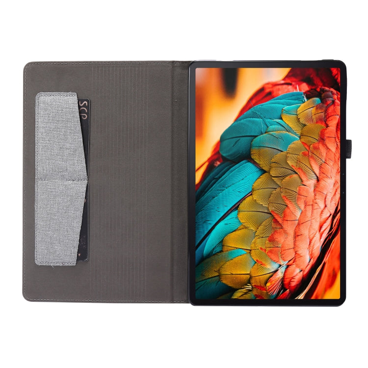 For Lenovo Tab P11 Horizontal Flip TPU + Fabric PU Leather Protective Case with Name Card Clip(Dark Blue) - Lenovo by PMC Jewellery | Online Shopping South Africa | PMC Jewellery | Buy Now Pay Later Mobicred