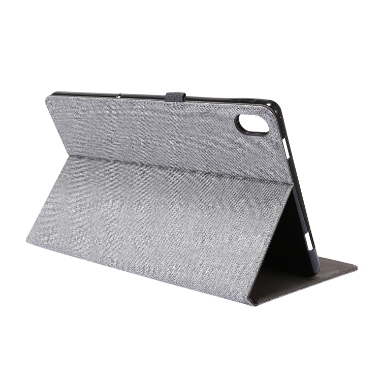 For Lenovo Tab P11 Horizontal Flip TPU + Fabric PU Leather Protective Case with Name Card Clip(Dark Blue) - Lenovo by PMC TechLife | Online Shopping South Africa | PMC TechLife | Buy Now Pay Later Mobicred