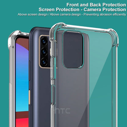 For HTC Desire 21 Pro 5G IMAK All Coverage Shockproof Airbag TPU Case(Transparent Black) - HTC by imak | Online Shopping South Africa | PMC Jewellery | Buy Now Pay Later Mobicred