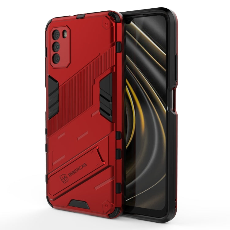For Xiaomi Poco M3 Punk Armor 2 in 1 PC + TPU Shockproof Case with Invisible Holder(Red) - Xiaomi Cases by PMC TechLife | Online Shopping South Africa | PMC TechLife | Buy Now Pay Later Mobicred