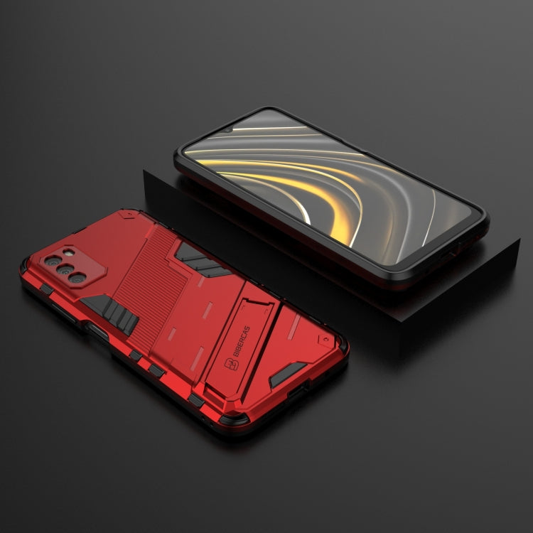 For Xiaomi Poco M3 Punk Armor 2 in 1 PC + TPU Shockproof Case with Invisible Holder(Red) - Xiaomi Cases by PMC TechLife | Online Shopping South Africa | PMC TechLife | Buy Now Pay Later Mobicred