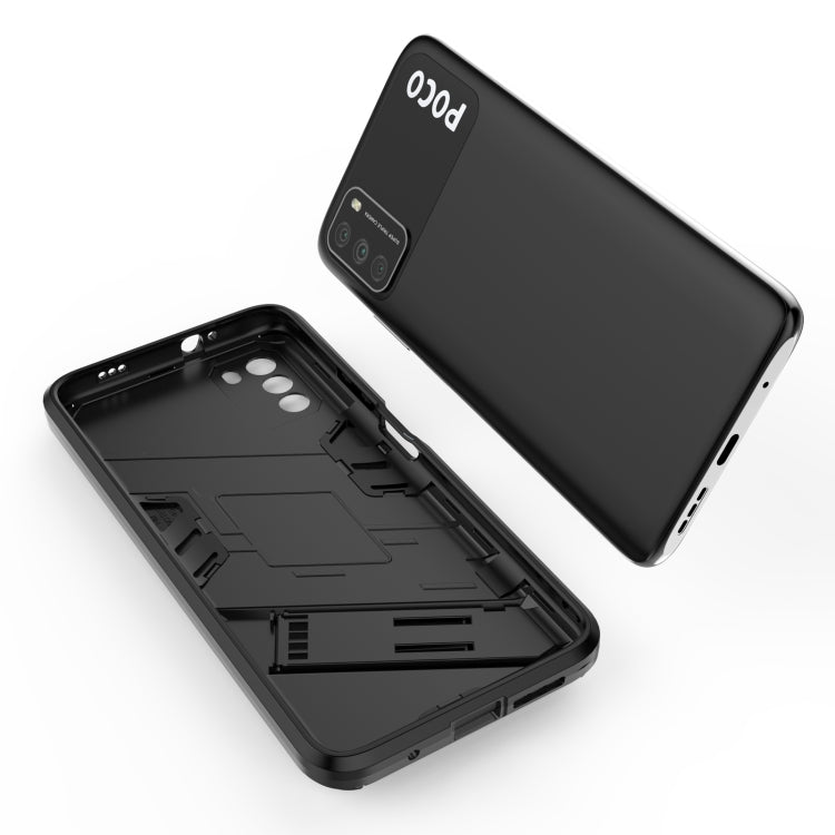 For Xiaomi Poco M3 Punk Armor 2 in 1 PC + TPU Shockproof Case with Invisible Holder(Red) - Xiaomi Cases by PMC TechLife | Online Shopping South Africa | PMC TechLife | Buy Now Pay Later Mobicred