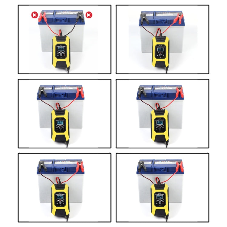 FOXSUR Car / Motorcycle Repair Charger 12V 7A 7-stage + Multi-battery Mode Lead-acid Battery Charger, Plug Type:JP Plug(Yellow) - Battery Charger by FOXSUR | Online Shopping South Africa | PMC Jewellery | Buy Now Pay Later Mobicred