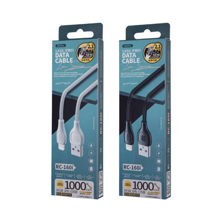 Remax RC-160i 2.1A 8 Pin Lesu Pro Series Charging Data Cable, Length: 1m (Black) - Normal Style Cable by REMAX | Online Shopping South Africa | PMC Jewellery | Buy Now Pay Later Mobicred