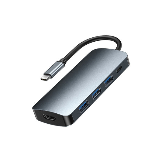 Remax RU-U5 5 In1 Multi-function Type-C / USB-C HUB Docking Station(Dark Grey) - USB HUB by REMAX | Online Shopping South Africa | PMC Jewellery | Buy Now Pay Later Mobicred