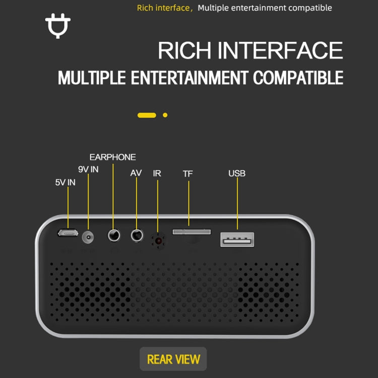 T500 1920x1080P 80 Lumens Portable Mini Home Theater LED HD Digital Projector With Remote Control & Adaptor(Yellow) - free shipping - PMC Jewellery - Order now!