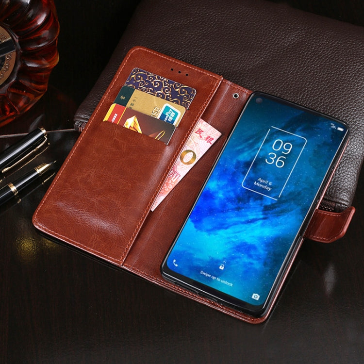 For TCL 10 5G idewei Crazy Horse Texture Horizontal Flip Leather Case with Holder & Card Slots & Wallet(Sky Blue) - free shipping - PMC Jewellery - Order now!