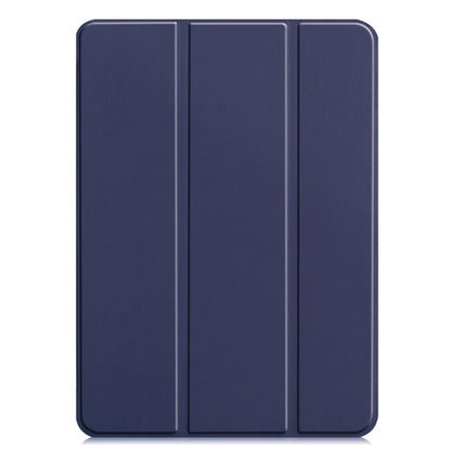 For  iPad Air 13 2024 / Pro 12.9 2022 Custer Texture 3-folding Smart Leather Tablet Case(Dark Blue) - iPad Pro 12.9 (2022/2021) Cases by PMC Jewellery | Online Shopping South Africa | PMC Jewellery | Buy Now Pay Later Mobicred