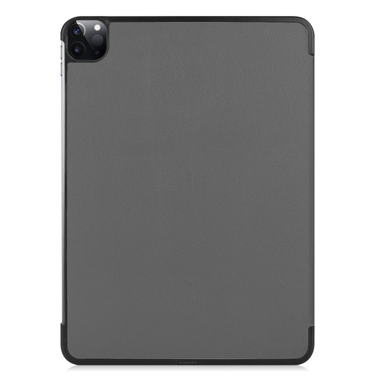 For  iPad Air 13 2024 / Pro 12.9 2022 Custer Texture 3-folding Smart Leather Tablet Case(Grey) - iPad Pro 12.9 (2022/2021) Cases by PMC TechLife | Online Shopping South Africa | PMC TechLife | Buy Now Pay Later Mobicred