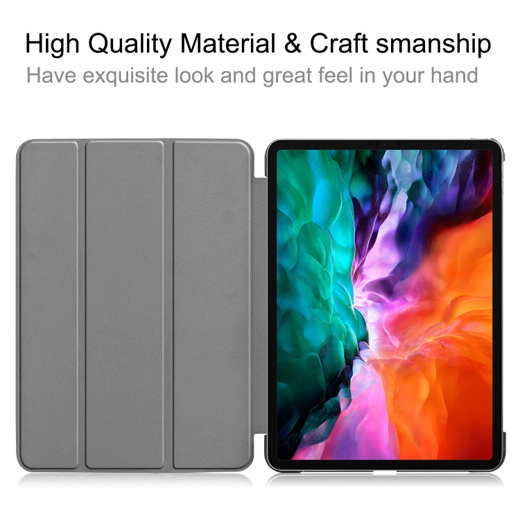 For  iPad Air 13 2024 / Pro 12.9 2022 Custer Texture 3-folding Smart Leather Tablet Case(Grey) - iPad Pro 12.9 (2022/2021) Cases by PMC TechLife | Online Shopping South Africa | PMC TechLife | Buy Now Pay Later Mobicred