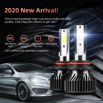 F2 9012 2 PCS DC9-36V / 25W / 6000K / 2500LM IP68 Waterproof Car LED Headlight(Cold White Light) - LED Headlamps by PMC Jewellery | Online Shopping South Africa | PMC Jewellery | Buy Now Pay Later Mobicred