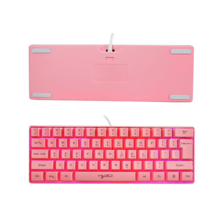HXSJ V700 61 Keys RGB Lighting Gaming Wired Keyboard (Pink) - free shipping - PMC Jewellery - Order now!