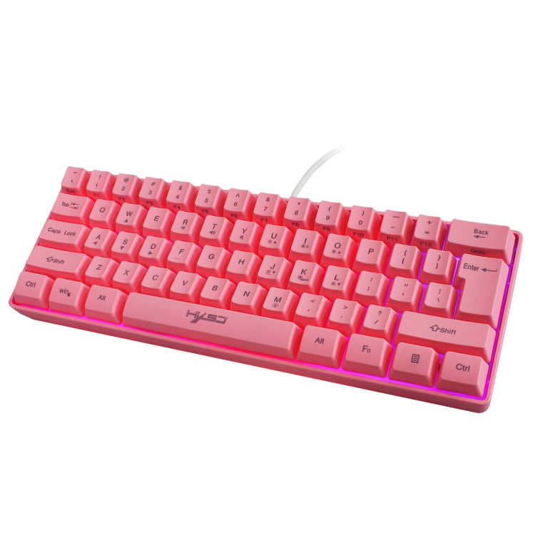 HXSJ V700 61 Keys RGB Lighting Gaming Wired Keyboard (Pink) - free shipping - PMC Jewellery - Order now!