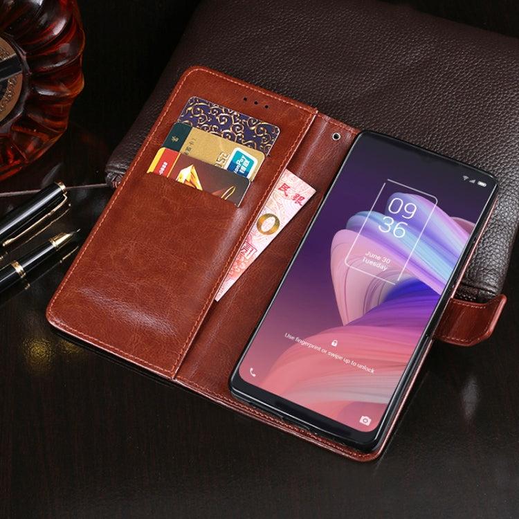 For TCL 10 SE idewei Crazy Horse Texture Horizontal Flip Leather Case with Holder & Card Slots & Wallet(Sky Blue) - free shipping - PMC Jewellery - Order now!
