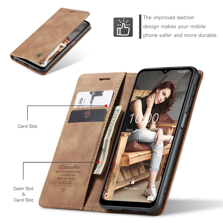 For Samsung Galaxy A12 CaseMe 013 Multifunctional Horizontal Flip Leather Case with Holder & Card Slot & Wallet(Brown) - Galaxy Phone Cases by CaseMe | Online Shopping South Africa | PMC Jewellery | Buy Now Pay Later Mobicred