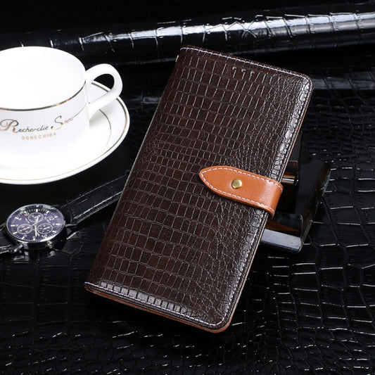 For Blackview A80S idewei Crocodile Texture Horizontal Flip Leather Case with Holder & Card Slots & Wallet(Dark Brown) - More Brand by idewei | Online Shopping South Africa | PMC Jewellery