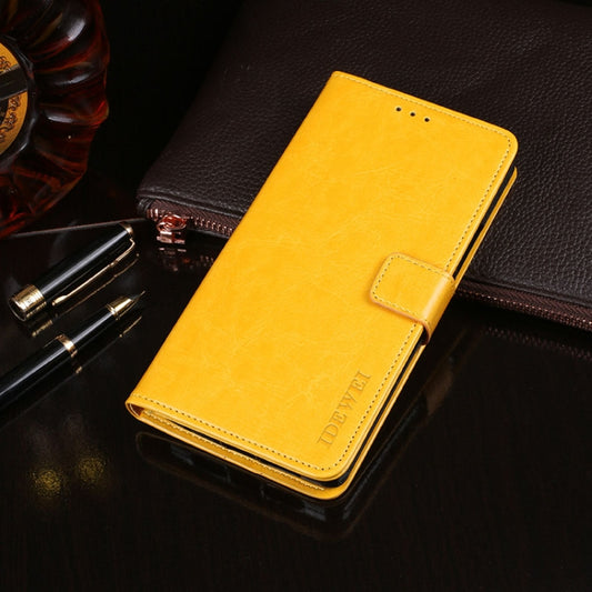 For Blackview A80S idewei Crazy Horse Texture Horizontal Flip Leather Case with Holder & Card Slots & Wallet(Yellow) - More Brand by idewei | Online Shopping South Africa | PMC Jewellery | Buy Now Pay Later Mobicred