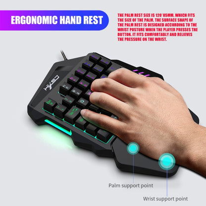 HXSJ P6+V100+J900 Keyboard Mouse Converter + One-handed Keyboard + Gaming Mouse Set - Wired Mice by HXSJ | Online Shopping South Africa | PMC Jewellery | Buy Now Pay Later Mobicred