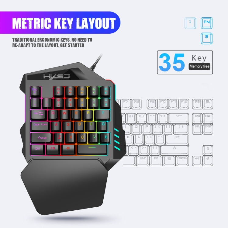HXSJ P6+V100+A883 Keyboard Mouse Converter + One-handed Keyboard + Gaming Mouse Set - free shipping - PMC Jewellery - Order now!