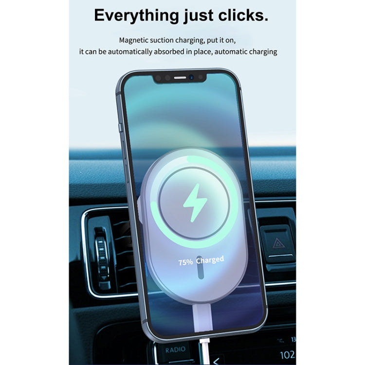 WiWU CH-306 15W Liberator 360 Degree Rotation Magnetic Car Wireless Charging Stand(Silver) - Wireless Charger Holders by WIWU | Online Shopping South Africa | PMC Jewellery | Buy Now Pay Later Mobicred