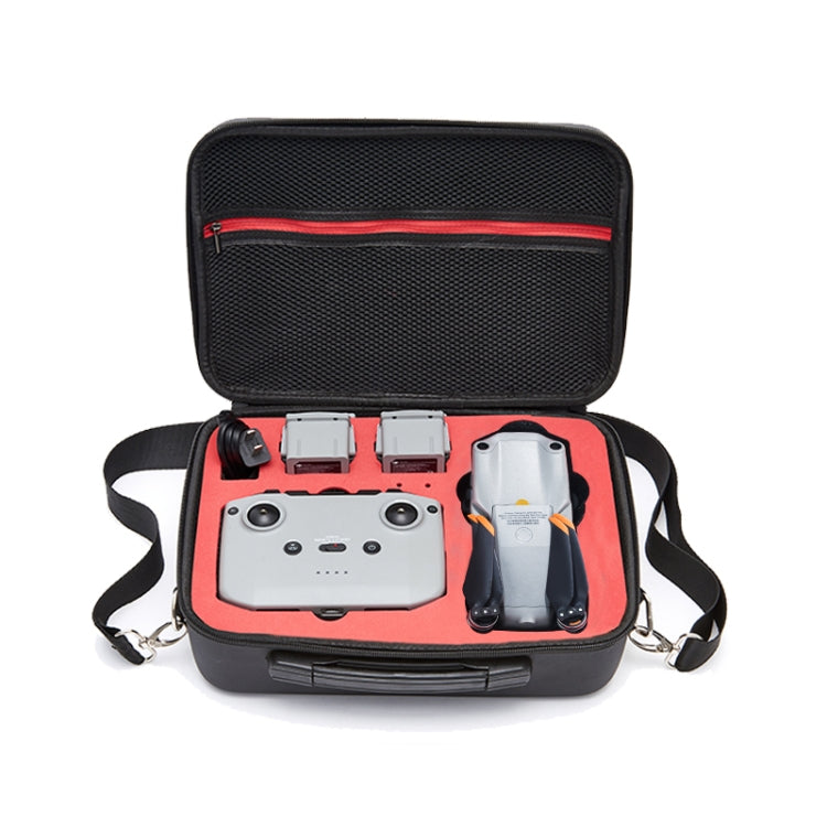 Portable Single Shoulder Storage Travel Carrying PU Cover Case Box for DJI Air 2S(Black + Red Liner) - Carry Cases & Bags by PMC Jewellery | Online Shopping South Africa | PMC Jewellery | Buy Now Pay Later Mobicred