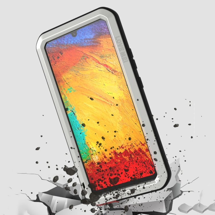 For Samsung Galaxy A42 LOVE MEI Metal Shockproof Waterproof Dustproof Protective Case with Glass(White) - Galaxy Phone Cases by LOVE MEI | Online Shopping South Africa | PMC Jewellery | Buy Now Pay Later Mobicred