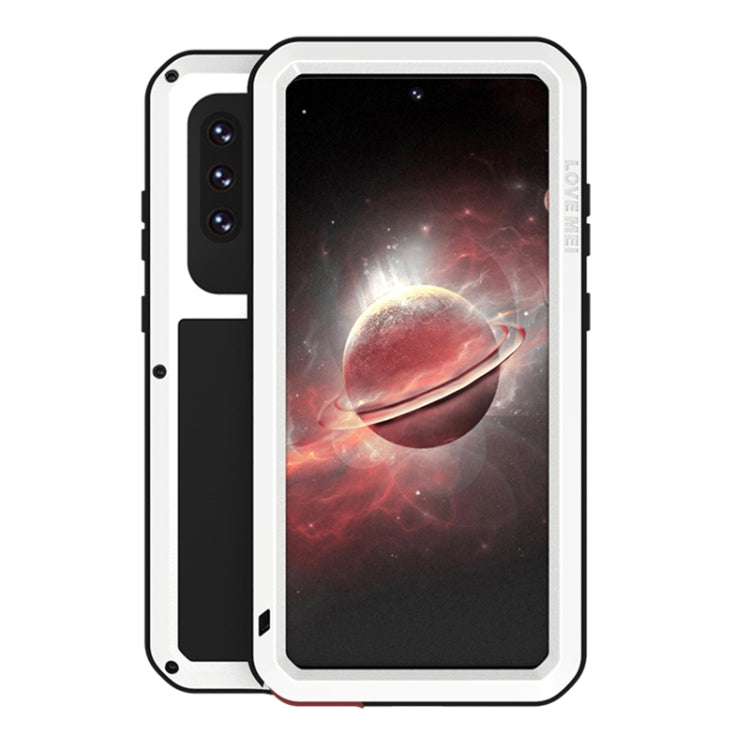 For Samsung Galaxy A72 5G / 4G LOVE MEI Metal Shockproof Waterproof Dustproof Protective Case with Glass(White) - Galaxy Phone Cases by LOVE MEI | Online Shopping South Africa | PMC Jewellery | Buy Now Pay Later Mobicred