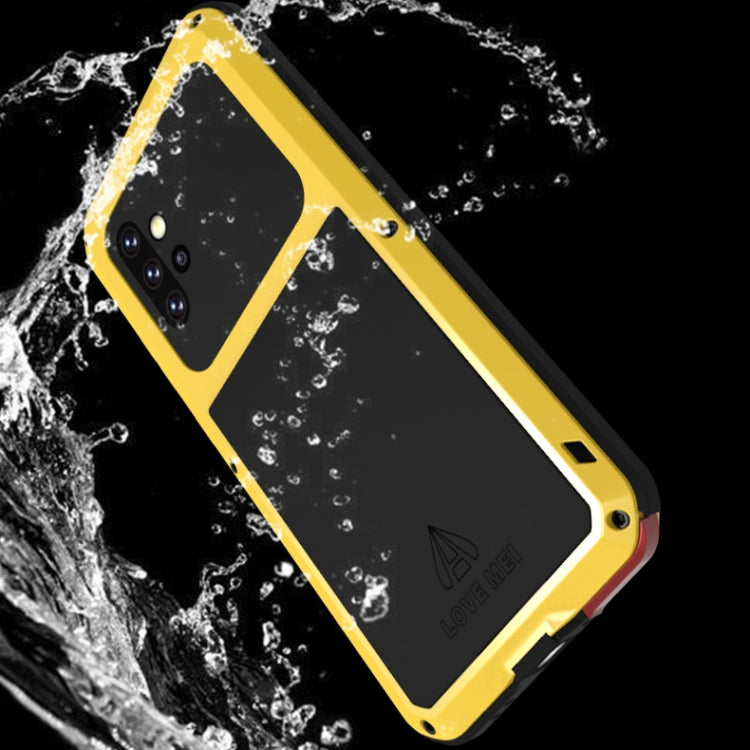 For Samsung Galaxy A72 5G / 4G LOVE MEI Metal Shockproof Waterproof Dustproof Protective Case with Glass(White) - Galaxy Phone Cases by LOVE MEI | Online Shopping South Africa | PMC Jewellery | Buy Now Pay Later Mobicred