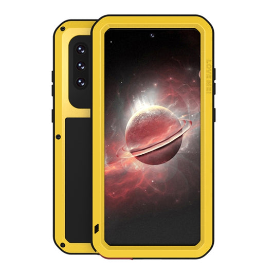 For Samsung Galaxy A72 5G / 4G LOVE MEI Metal Shockproof Waterproof Dustproof Protective Case with Glass(Yellow) - Galaxy Phone Cases by LOVE MEI | Online Shopping South Africa | PMC Jewellery