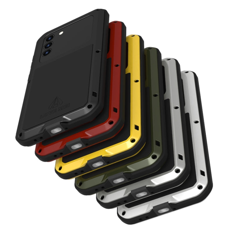 For Samsung Galaxy S21 5G LOVE MEI Metal Shockproof Waterproof Dustproof Protective Case with Glass(Silver) - Galaxy S21 5G Cases by LOVE MEI | Online Shopping South Africa | PMC TechLife | Buy Now Pay Later Mobicred