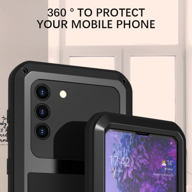 For Samsung Galaxy S21+ 5G LOVE MEI Metal Shockproof Waterproof Dustproof Protective Case with Glass(Yellow) - free shipping - PMC TechLife - Order now!