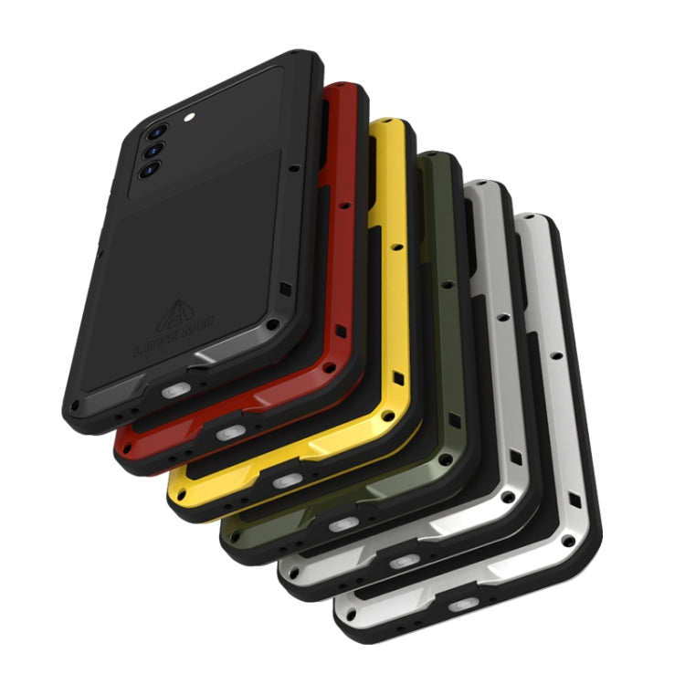 For Samsung Galaxy S21+ 5G LOVE MEI Metal Shockproof Waterproof Dustproof Protective Case with Glass(Yellow) - free shipping - PMC TechLife - Order now!
