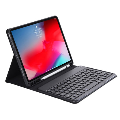 YT098B Detachable Candy Color Skin Feel Texture Round Keycap Bluetooth Keyboard Leather Case For iPad Air 4 10.9 2020 / Air 5 10.9 2022 (Black) - For iPad Air by PMC Jewellery | Online Shopping South Africa | PMC Jewellery