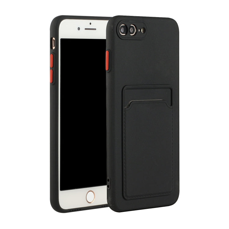 Card Slot Design Shockproof TPU Protective Case For iPhone 8 Plus & 7 Plus(Black) - More iPhone Cases by PMC TechLife | Online Shopping South Africa | PMC TechLife
