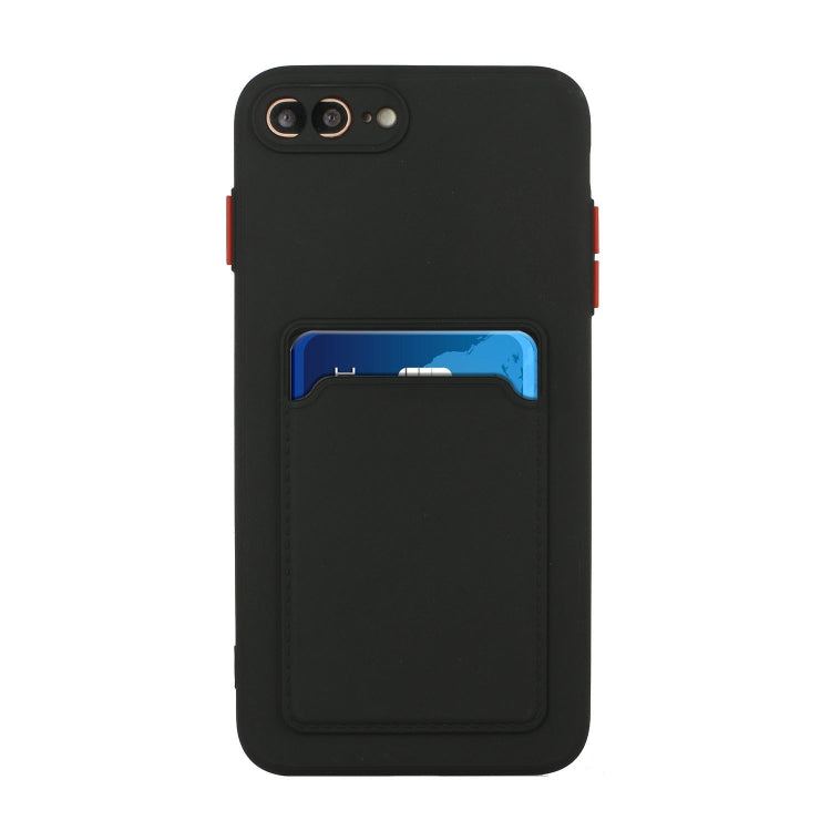 Card Slot Design Shockproof TPU Protective Case For iPhone 8 Plus & 7 Plus(Black) - More iPhone Cases by PMC TechLife | Online Shopping South Africa | PMC TechLife