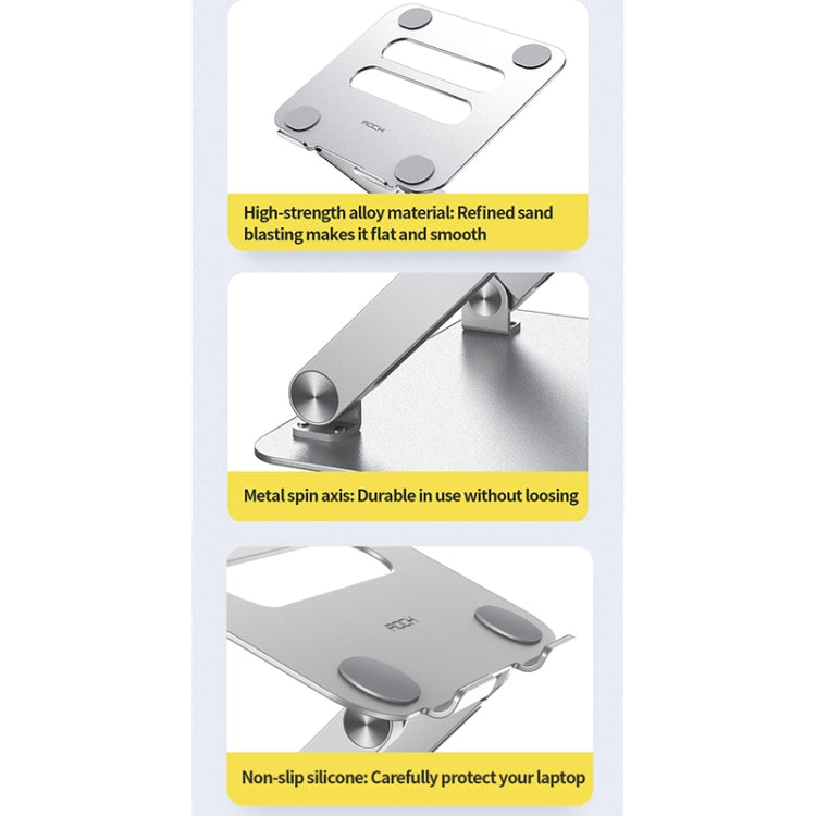 ROCK RPH0972 Aluminum Alloy Liftable Laptop Cooling Bracket(Silver) - free shipping - PMC Jewellery - Order now!