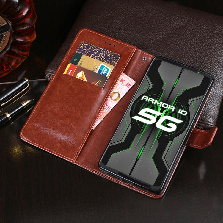 For Ulefone Armor 10 5G idewei Crazy Horse Texture Horizontal Flip Leather Case with Holder & Card Slots & Wallet(Black) - free shipping - PMC Jewellery - Order now!