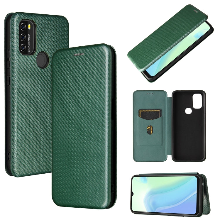 For Blackview A70 (2021) Carbon Fiber Texture Horizontal Flip TPU + PC + PU Leather Case with Card Slot(Green) - More Brand by PMC Jewellery | Online Shopping South Africa | PMC Jewellery | Buy Now Pay Later Mobicred